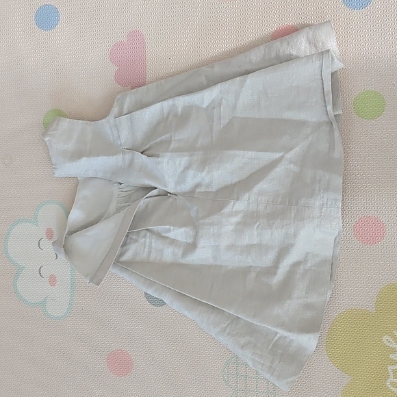Obaibi Silver Linen Cotton Blend Toddler Dress - Picture 3 of 4